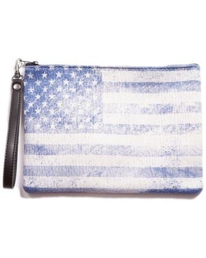 Blue Pacific Vintage Flag Canvas Wristlet - Blue