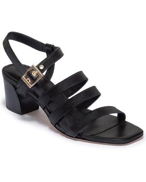 Bernardo Novi Leather Mid Heel Sandal - Black