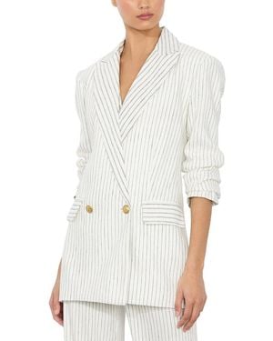 Alice + Olivia Alice + Olivia Arias Linen-blend Blazer - White