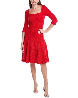 Black Halo Norina Tinsel Tweed Mini Dress - Red