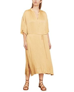 Vince Plus Crushed Band Collar Dress - Metallic
