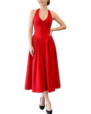 Nia Midi Dress - Red