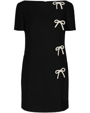 Valentino Crepe Bow Mini Dress - Black