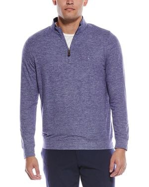 Tailorbyrd Brushed Melange Super Soft 1/4-zip Pullover - Blue