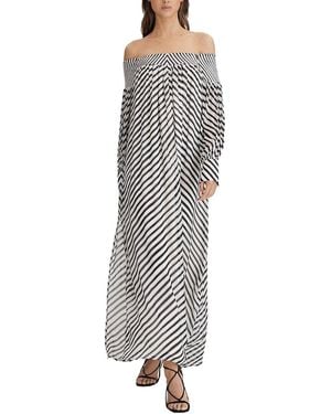 Reiss Fabia Bardot Stripe Maxi Dress - White