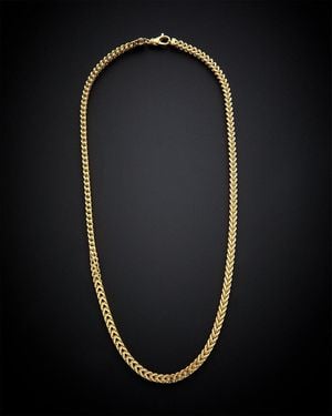 Italian Gold 14k Franco Link Necklace - Black
