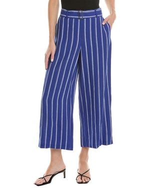 Lafayette 148 New York Rockefeller Linen Pant - Blue