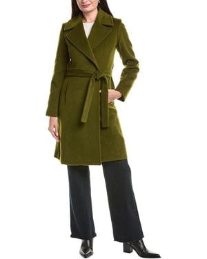 Fleurette Wool-Blend Wrap Coat - Green