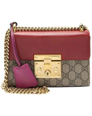 Gucci GG Supreme Padlock Small Shoulder Bag (authentic Pre-loved) - Red