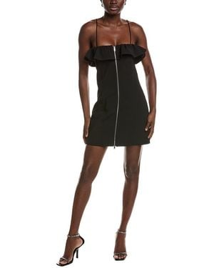 Ganni Bonded Crepe Strap Mini Dress - Black