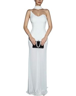 Ariele Tesoro Solid Maxi Dress - White