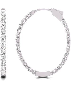 Diana M. Jewels Diana M. Fine Jewellery 14k 2.00 Ct. Tw. Lab Grown Diamond Hoops - White
