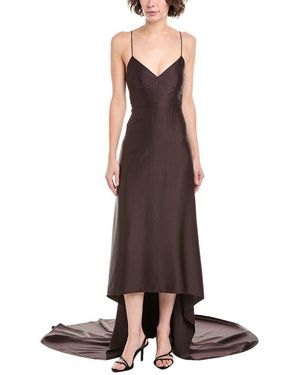 Michael Kors Charm Fishtail Silk Gown - Brown