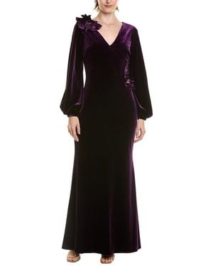 Badgley Mischka Velvet Gown - Black