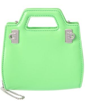 Ferragamo Wanda Leather Micro Bag - Green