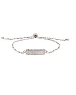 Italian Gold Over Silver 18K 0.20 Ct. Tw. Diamond Bolo Bracelet - White