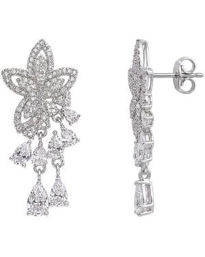 Liv Oliver 18K Plated Cz Earrings - White