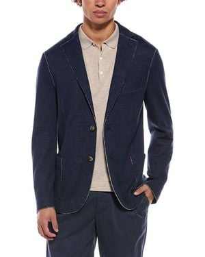 Eleventy Raw Trim Cashmere-Blend Jacket - Blue