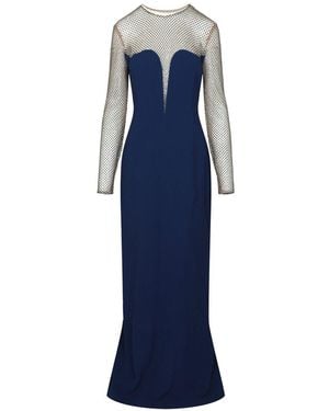 Stella McCartney Myah Embellished Silk-Lined Gown - Blue