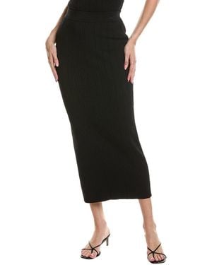 Kenneth Cole Variegated Rib Maxi Skirt - Black
