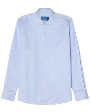 Robert Talbott Reynolds Mini Stripe Twill Dress Shirt - Blue