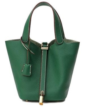 Tiffany & Fred Paris Leather Top Handle Satchel - Green