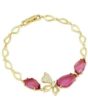Savvy Cie 14K Plated Cz Link Bracelet - Metallic
