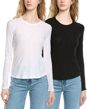 James Perse 2Pk Crew Neck T-Shirt - Black
