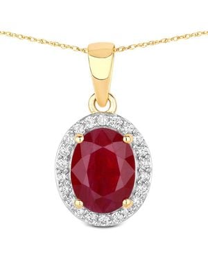 Diana M. Jewels 14K 2.52 Ct. Tw. Diamond & Ruby Pendant - Red
