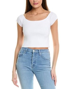 525 America Cropped Off Shoulder Rib Tank - Blue