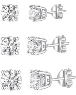 Donatello Gian Cz Earrings Set - White
