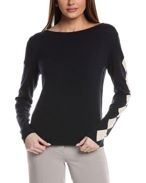 St. John Intarsia Knit Jumper - Black