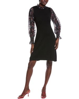 Gracia Organza Sleeve Sweaterdress - Black