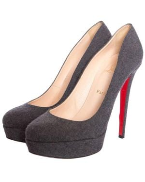 Christian Louboutin Wool/hair Bianca 140 Court Shoe (authentic Pre- Loved) - Grey