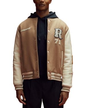 Reiss Jotta Varsity Bomber Jacket - Brown