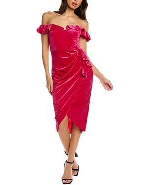 Black by Bariano Heidi Midi Dress - Red
