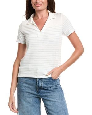 Rag & Bone The Knit Stripe Polo Shirt - White