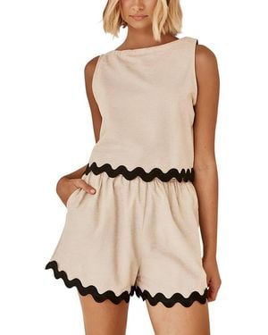 CAMILA BLANCO 2Pc Top & Short Set - Natural