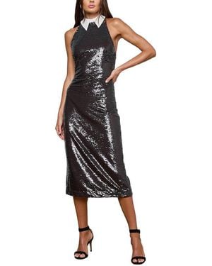 L'Agence Lilith Midi Dress - Black
