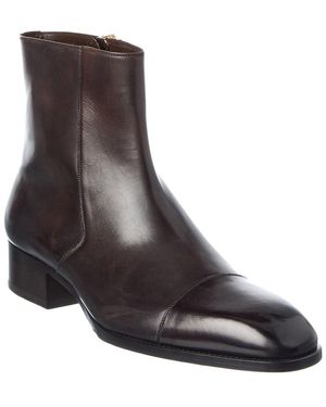Tom Ford Leather Boot - Brown