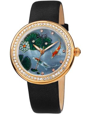 Burgi Burgi Satin Over Leather Watch - Gray