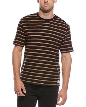 Scotch & Soda Textured Stripe T-Shirt - Brown