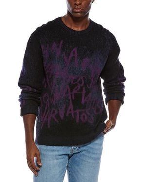 John Varvatos Vinheta Wool & Cashmere-Blend Crewneck Jumper - Blue