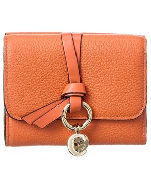 Chloé Alphabet Leather French Wallet - Orange