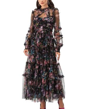 AMINA GLAM Maxi Dress - Black