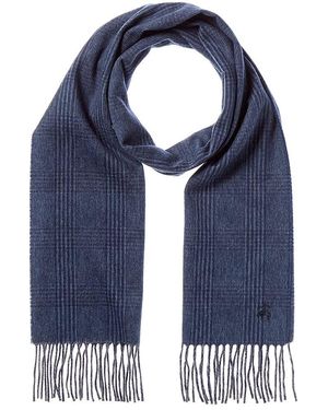 Brooks Brothers Midnight Glen Plaid Wool & Cashmere-Blend Scarf - Blue