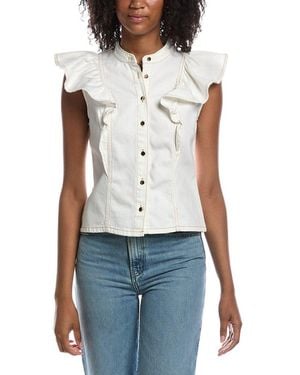 Current/Elliott Mandarin Collar Vest - Blue
