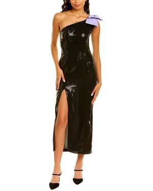 Olivia Rubin One-Shoulder Midi Dress - Black