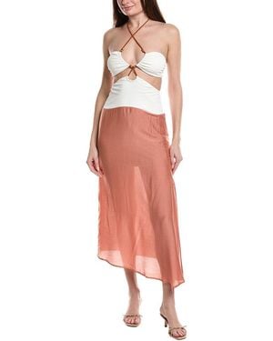ViX Solid Silk-Blend Midi Dress - Red