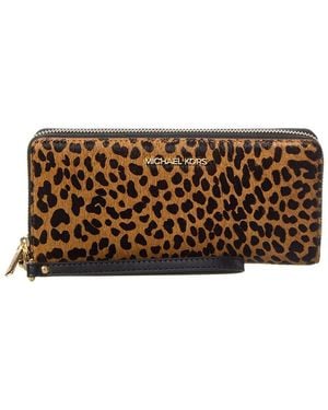 Michael Kors Jet Set Large Coated Canvas Continental Wallet - Brown